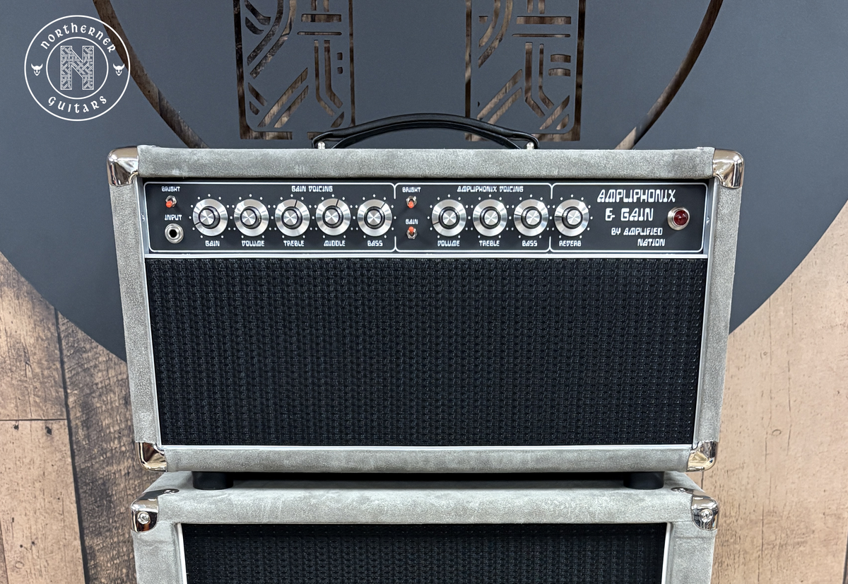 USED Amplified Nation Ampliphonix and Gain 2025 Silver Suede w/ Matching 2x12 Vertical Cab