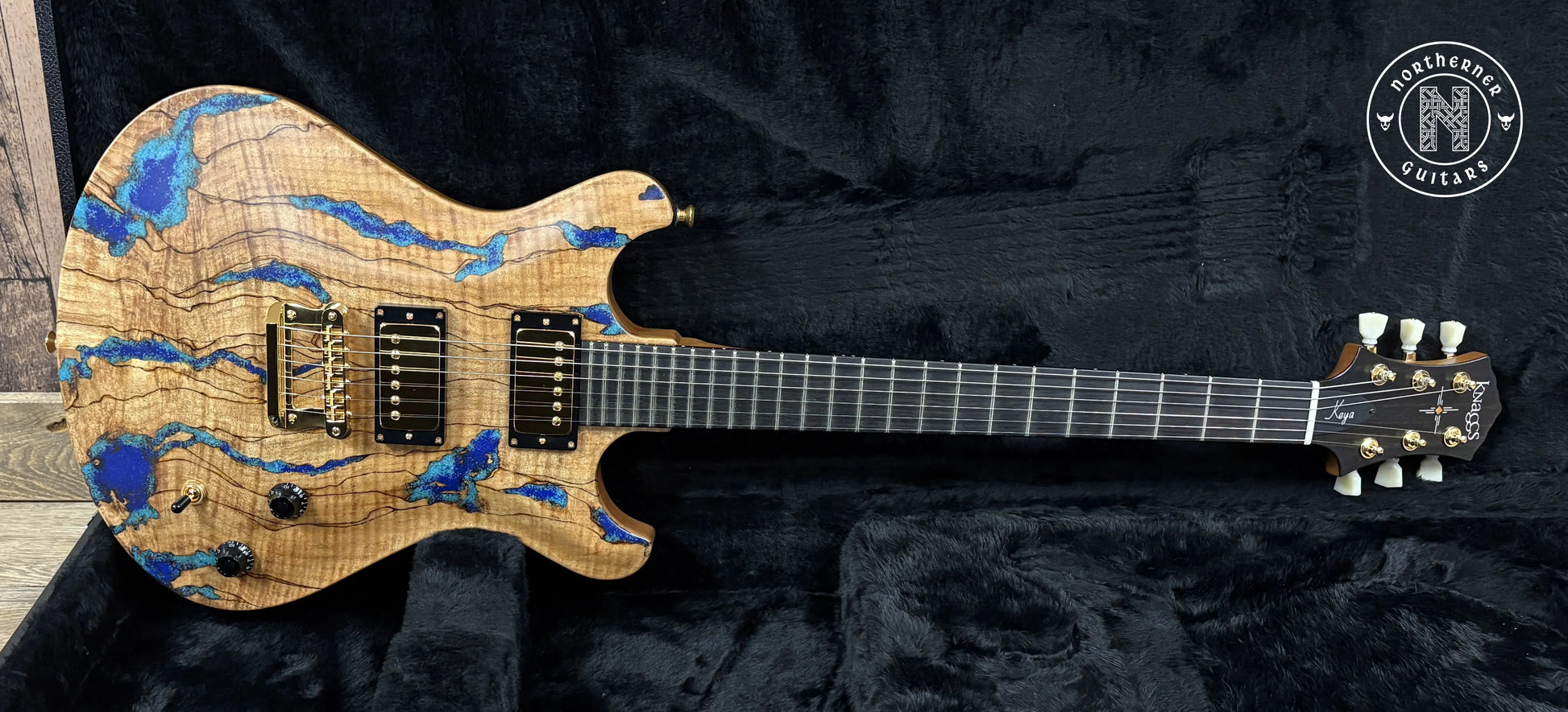 USED Knaggs Keya 2025 Flamed Spalt Maple w/ Inlaid Turquoise and Lapis Stone - Northerner Guitars