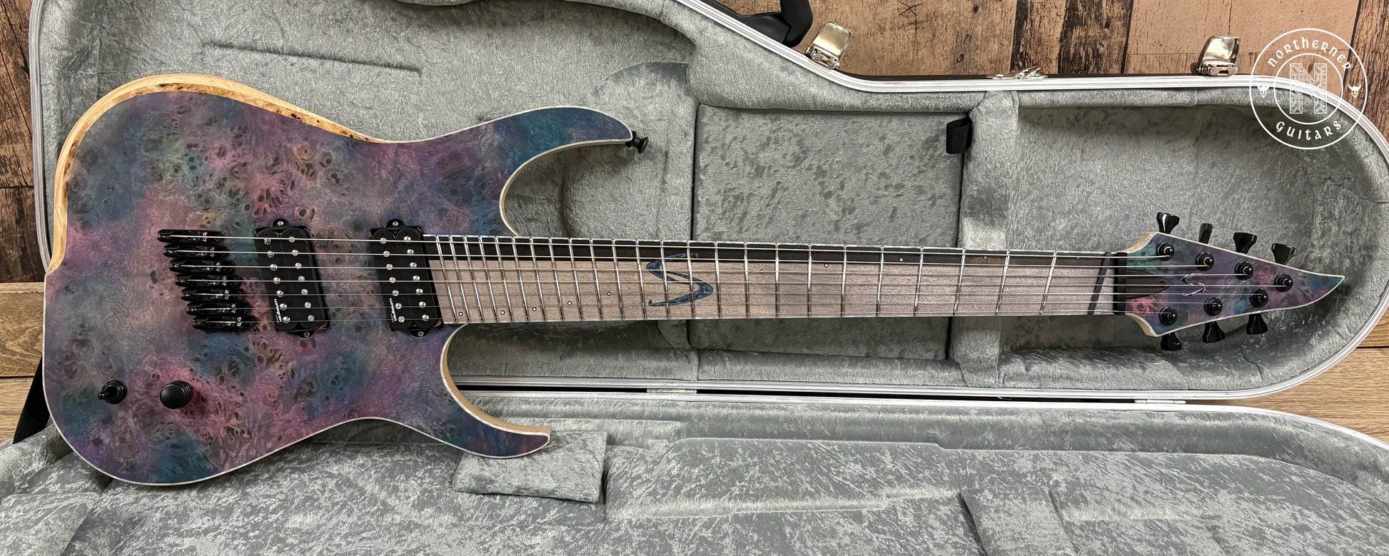 NEW Skervesen Raptor 7FF 2025 Poplar Burl "Nebula" - Northerner Guitars