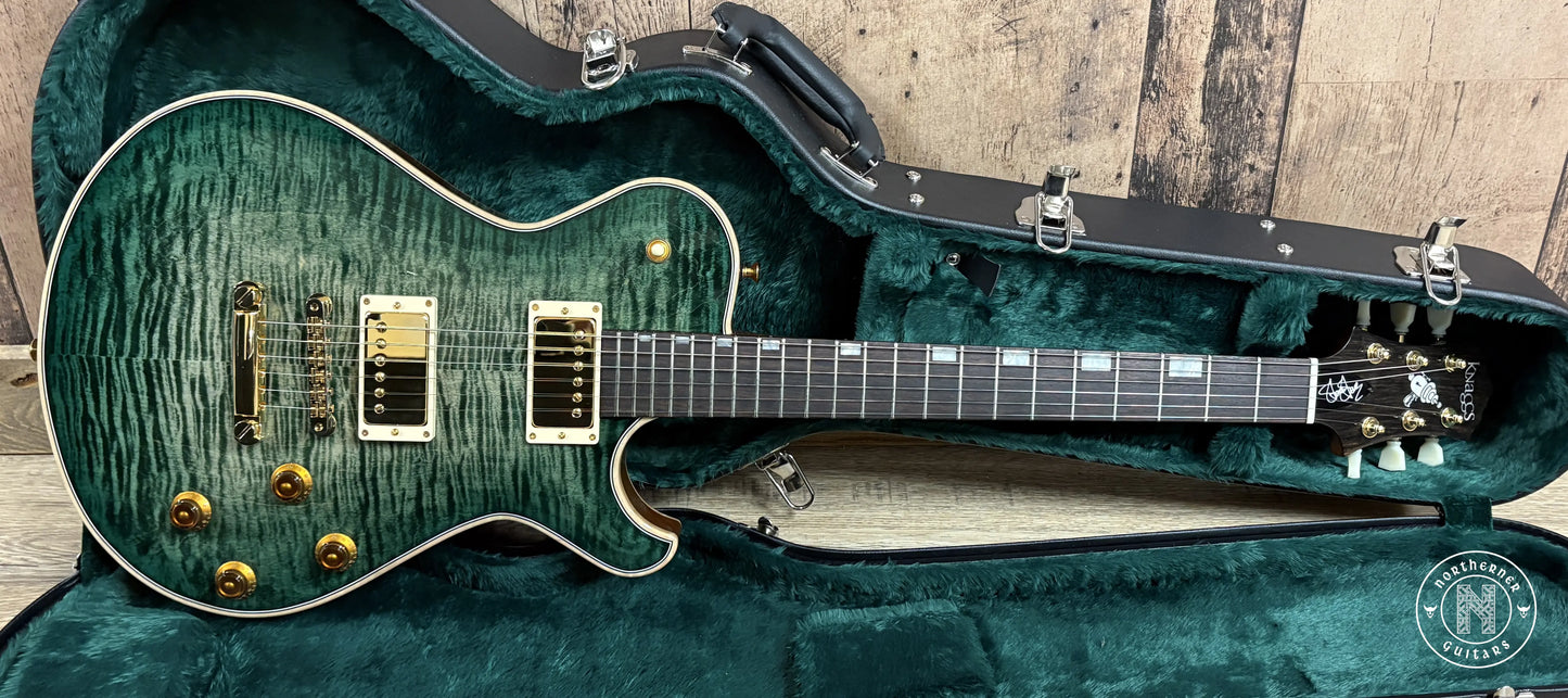 NEW Knaggs SSC T1 Steve Stevens Signature 2025 Jade Burst w/ Matching Flame Maple Back Northerner Guitars