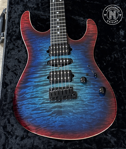 USED Suhr Modern 2024 Blue / Red Burst
