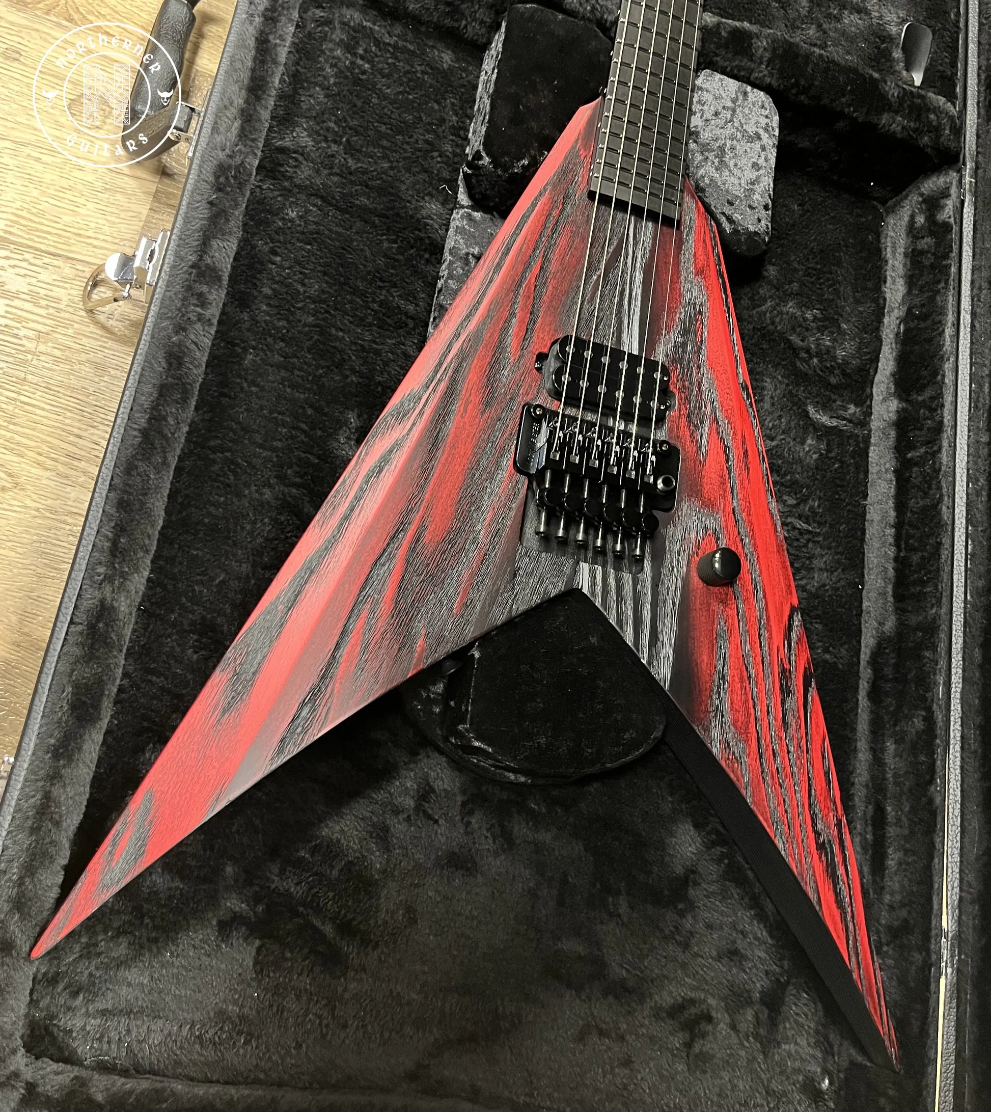NEW Hapas Vyrn 625 Scarred Ash Black / Red - Northerner Guitars