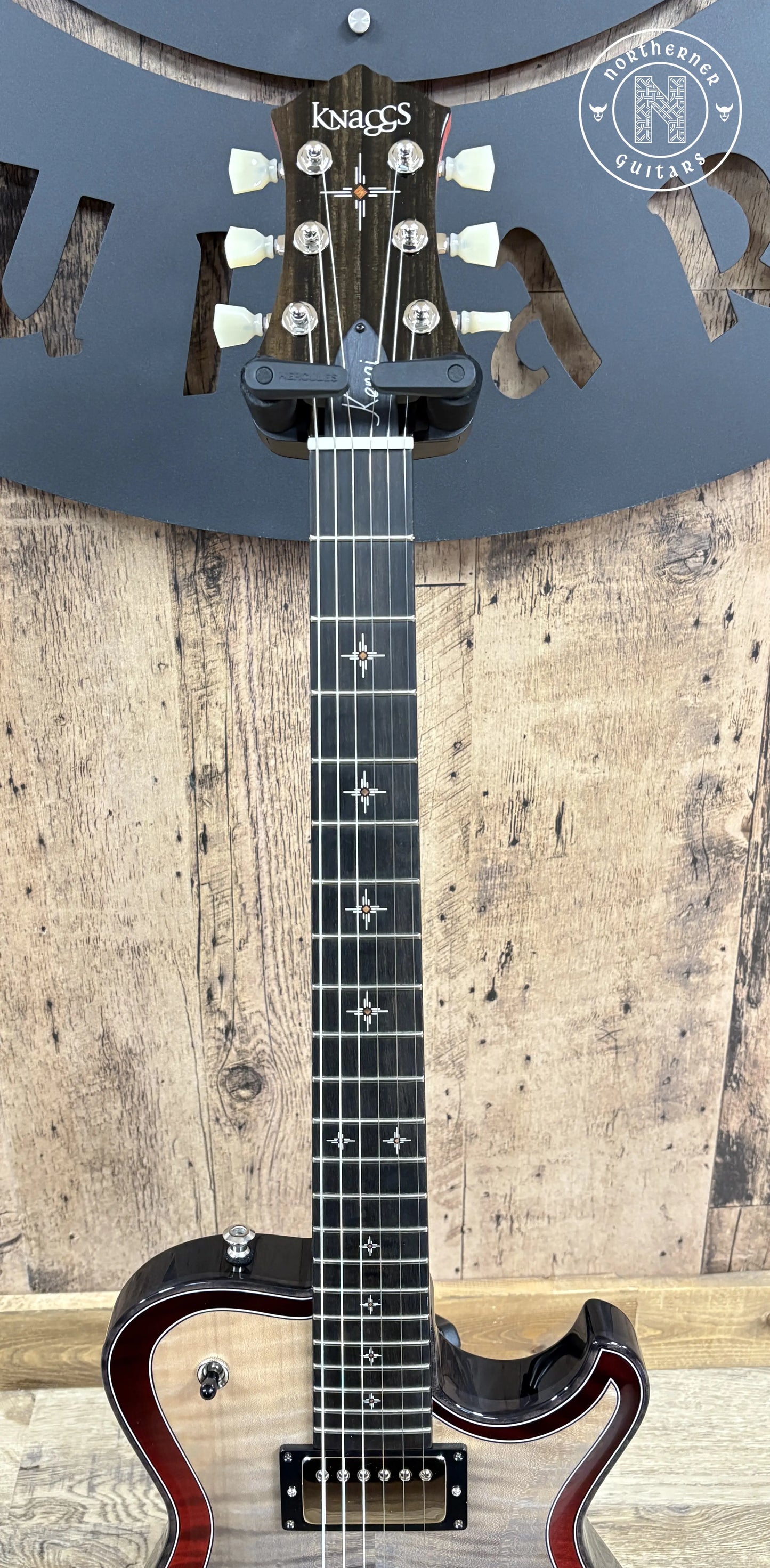 NEW Knaggs Kenai T1 Double Purfling 2025 Onyx Fade / Burgundy Fade w/ Matching Stained T1 Flame Maple Neck - Northerner Guitars