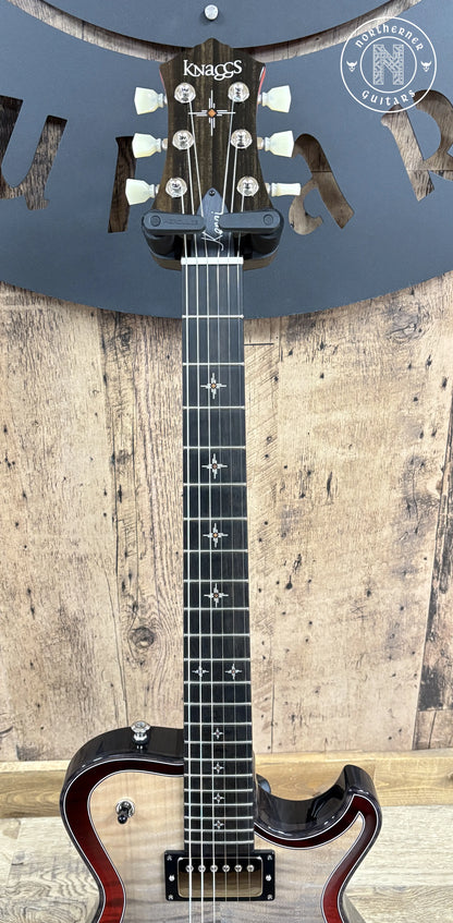 NEW Knaggs Kenai T1 Double Purfling 2025 Onyx Fade / Burgundy Fade w/ Matching Stained T1 Flame Maple Neck - Northerner Guitars