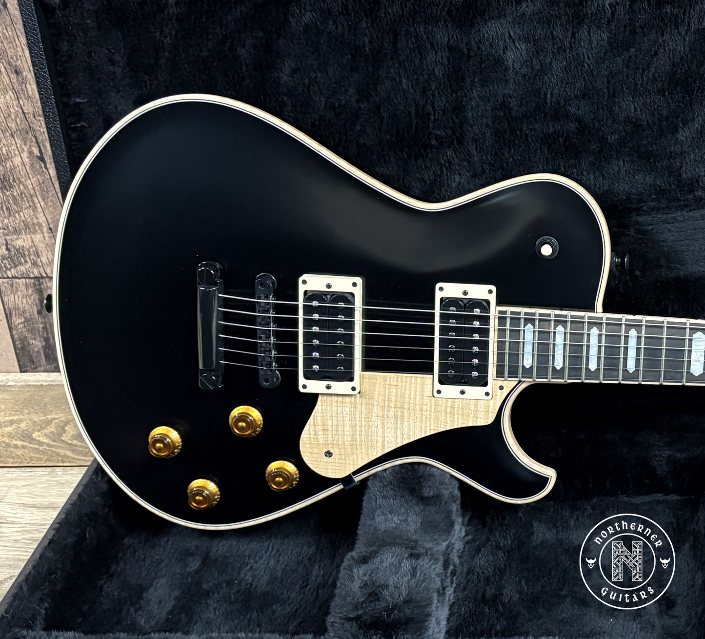 NEW Knaggs Kenai Black w/ Natural Flame Maple Binding & Pickguard