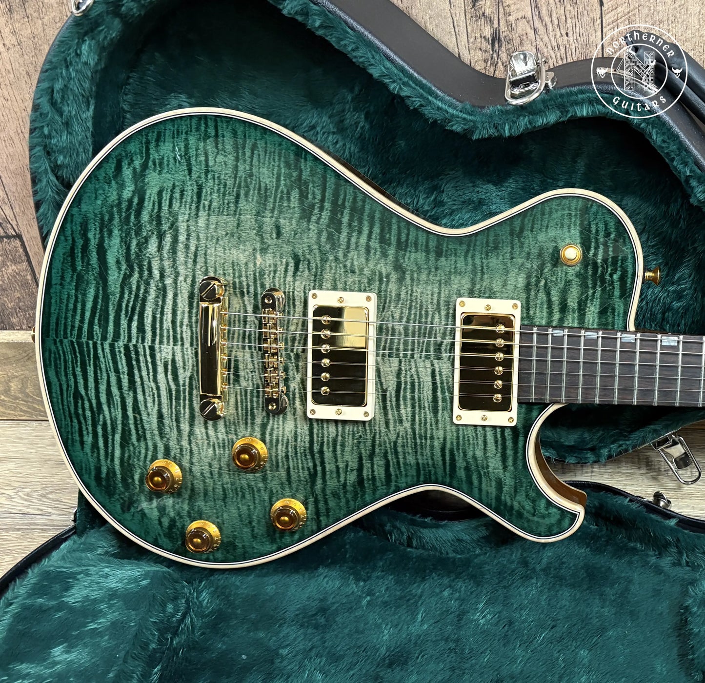 NEW Knaggs SSC T1 Steve Stevens Signature 2025 Jade Burst w/ Matching Flame Maple Back Northerner Guitars