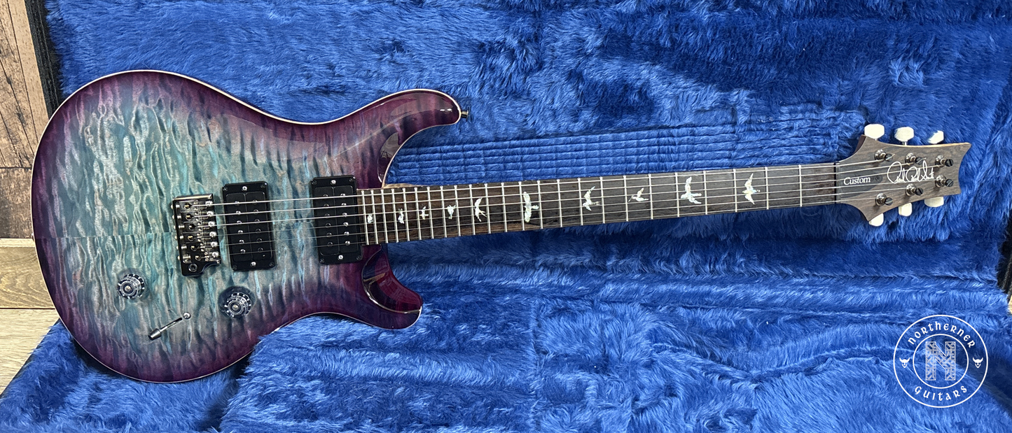 USED PRS Custom 24 Wood Library Quilt Top 2022 Aquableux Purple Burst