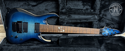 NEW Skervesen Nebelung 7 27" Baritone Flame Maple Blue Burst