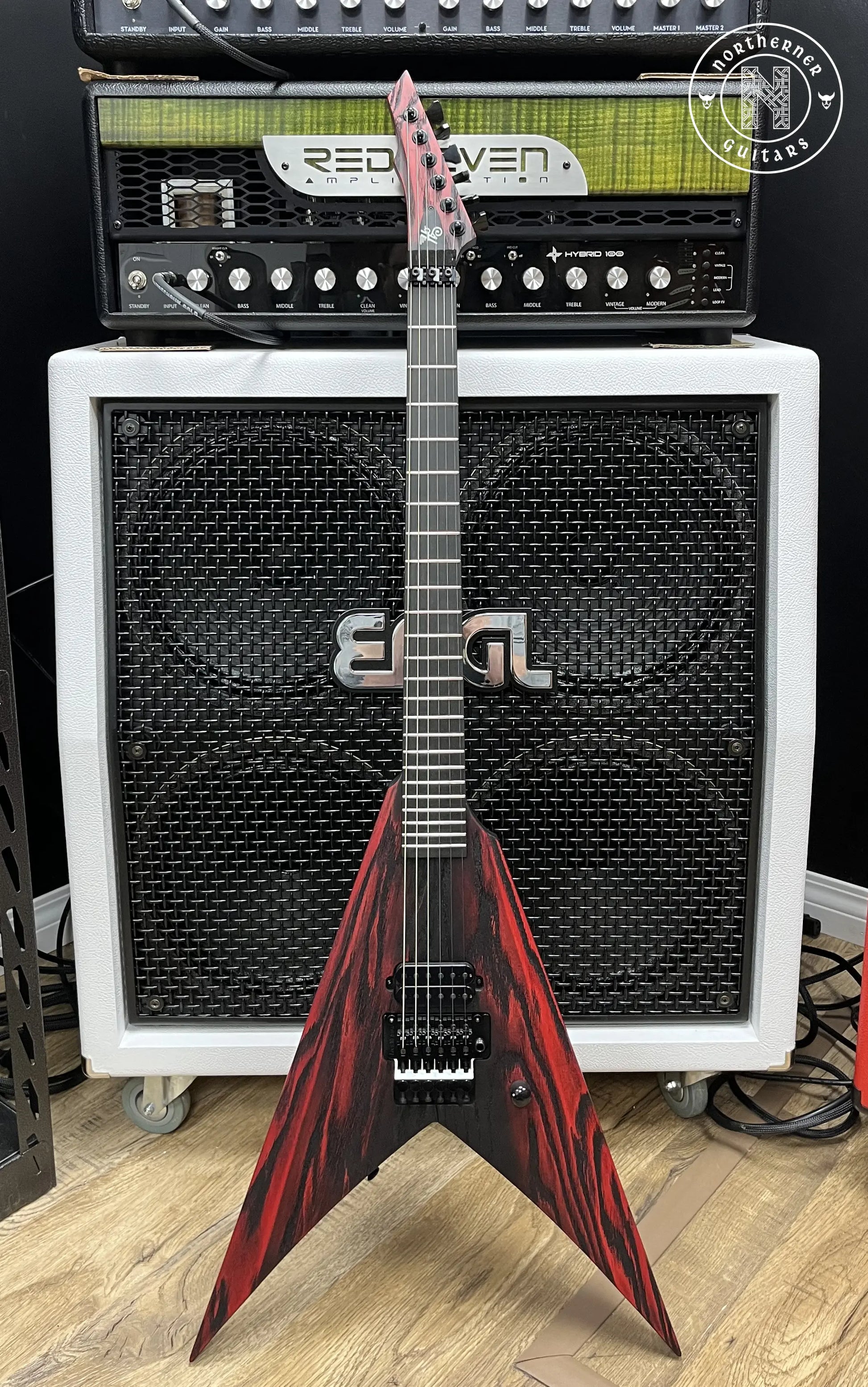 NEW Hapas Vyrn 625 Scarred Ash Black / Red - Northerner Guitars