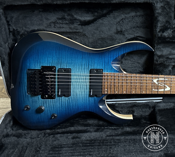 NEW Skervesen Nebelung 7 27" Baritone Flame Maple Blue Burst