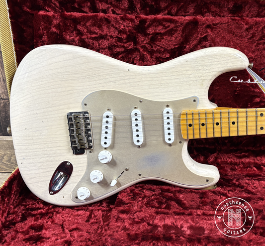 USED Fender Custom Shop Limited Edition '55 Dual-Mag Stratocaster 2019 Ash Body Trans White Relic