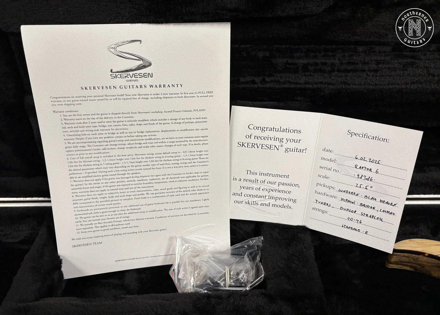 NEW Skervesen Raptor 6 2025 Spalt Maple Top w/ Black Limba Body - Northerner Guitars