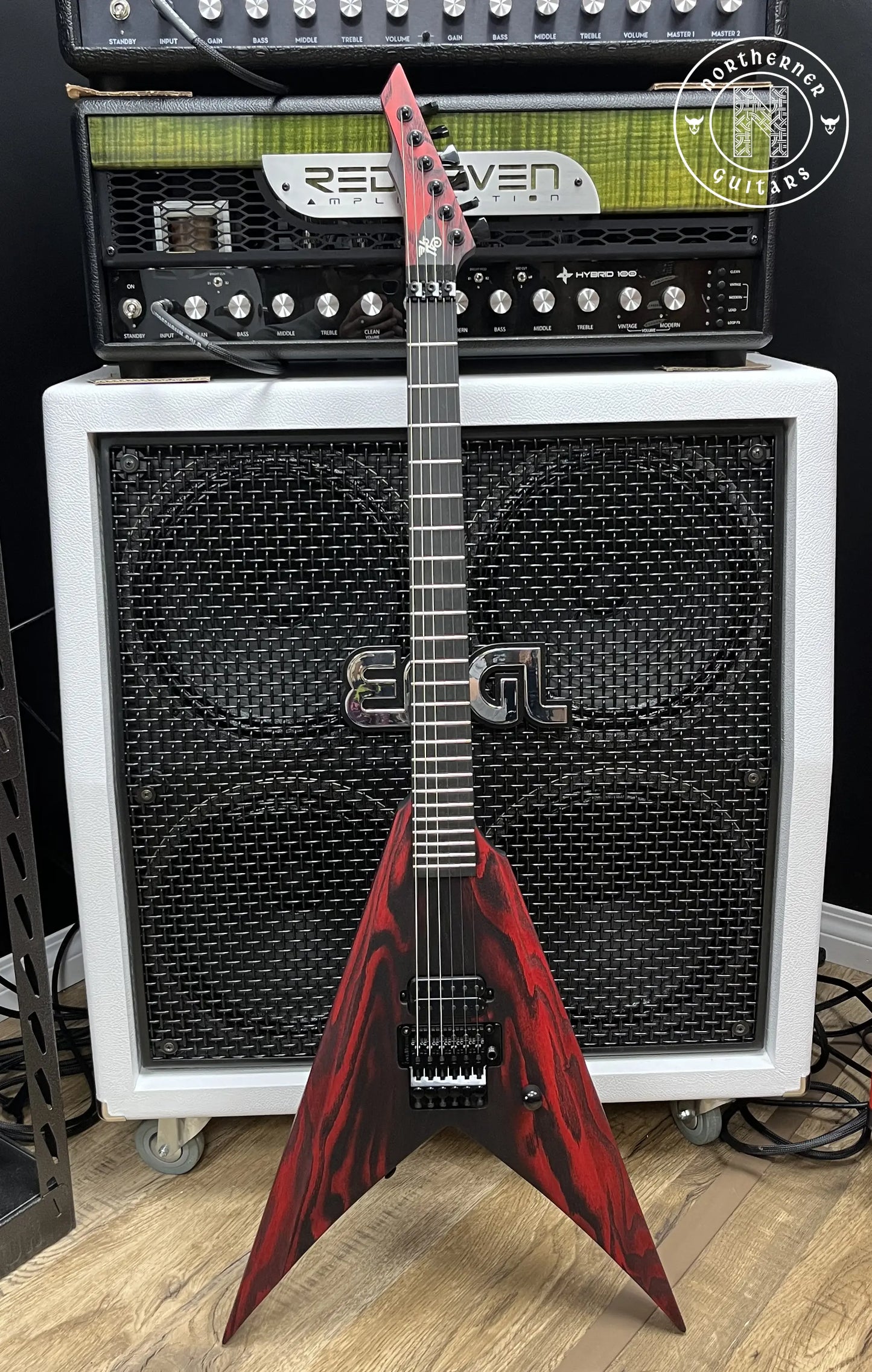 NEW Hapas Vyrn 625 2024 Scarred Ash Black / Red - Northerner Guitars