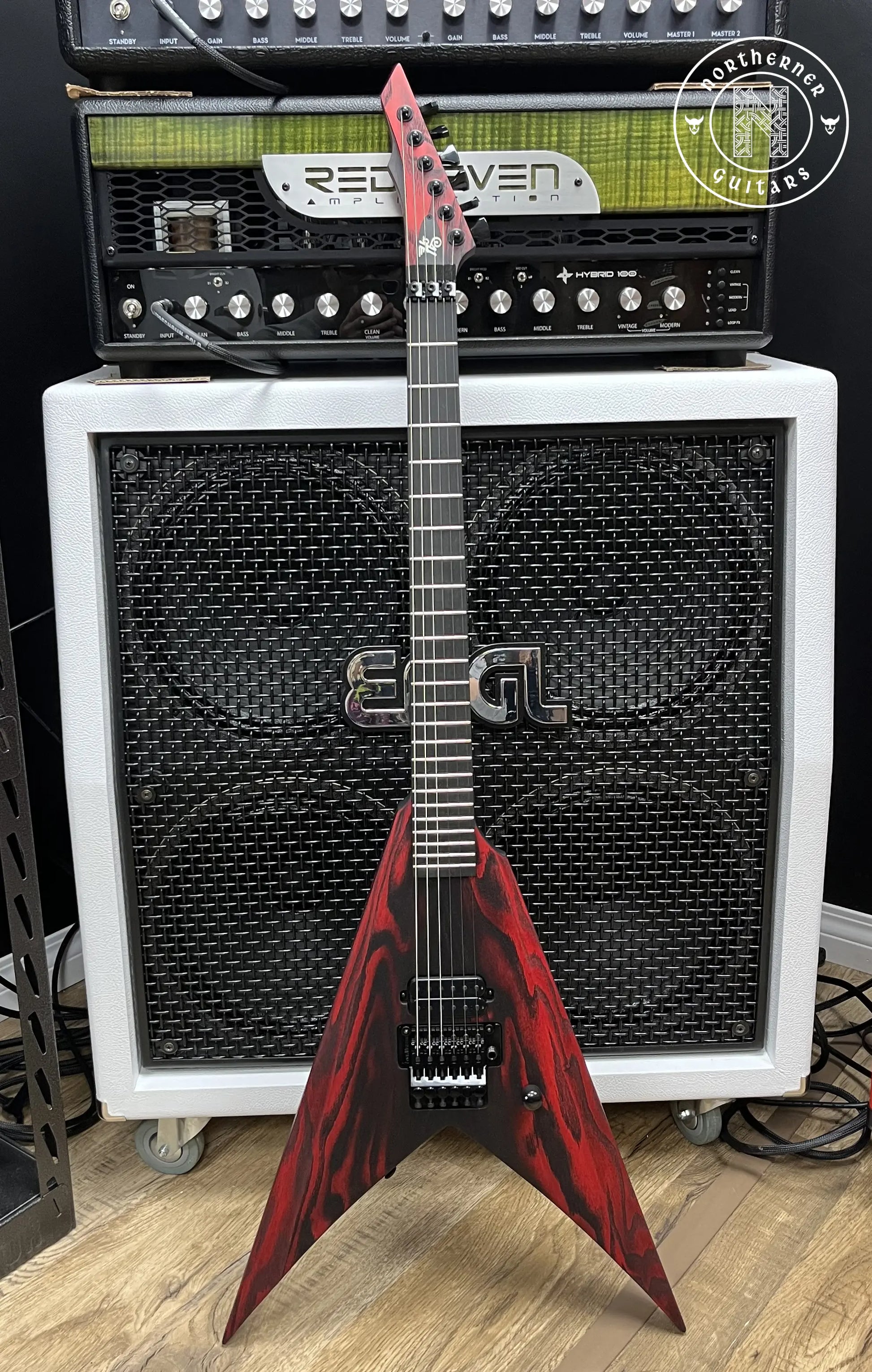NEW Hapas Vyrn 625 2024 Scarred Ash Black / Red - Northerner Guitars