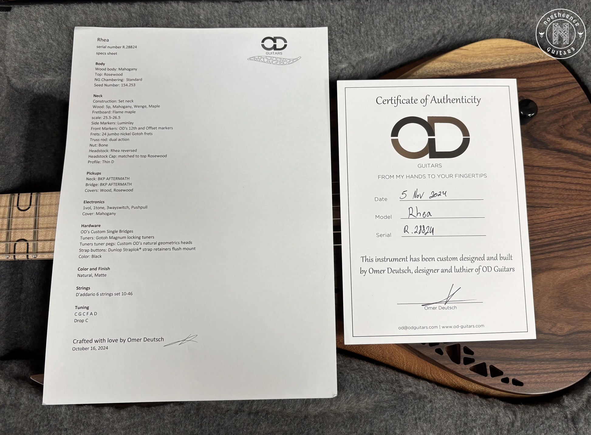 NEW OD Guitars Rhea 6 2024 Rosewood - Northerner Guitars