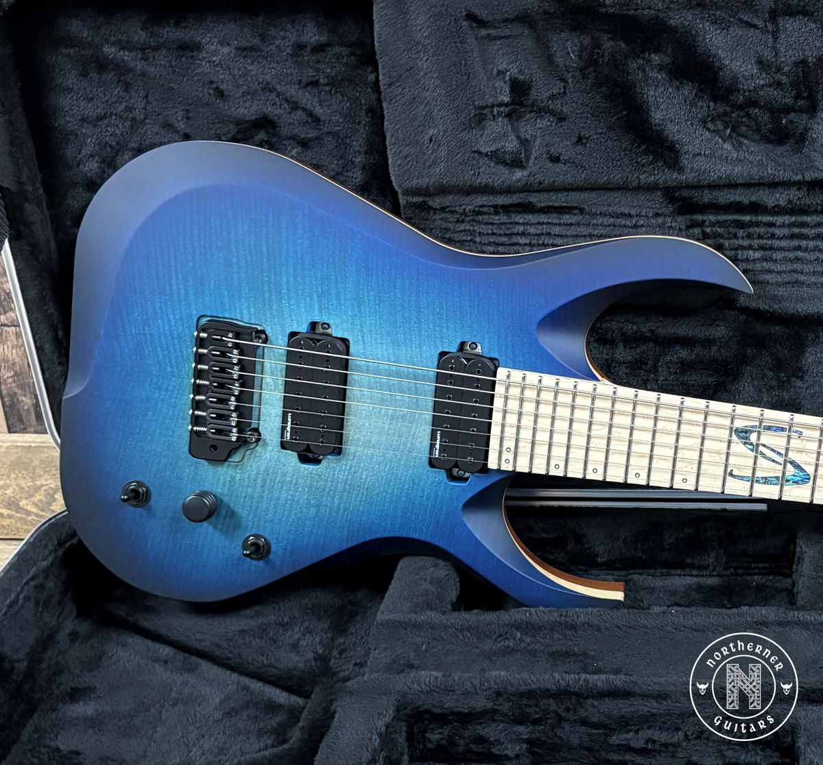 NEW Skervesen Nebelung 7 27" Flame Maple Blue Burst