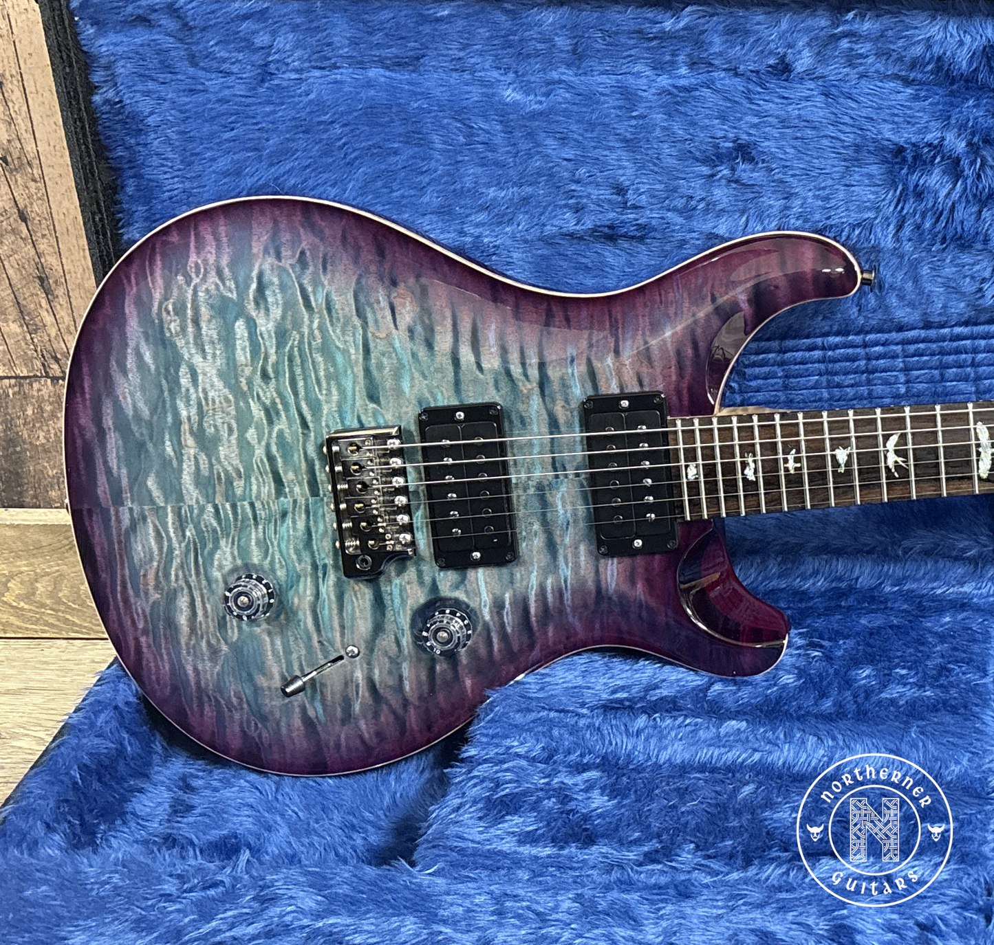 USED PRS Custom 24 Wood Library Quilt Top 2022 Aquableux Purple Burst