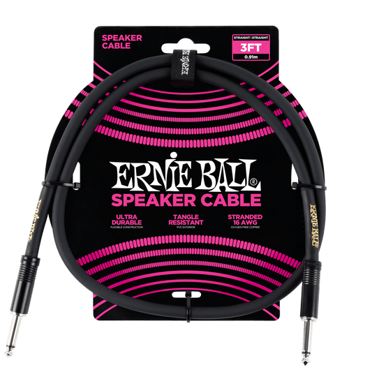 Ernie Ball Classic Speaker Cable Straight/Straight 3ft - Black
