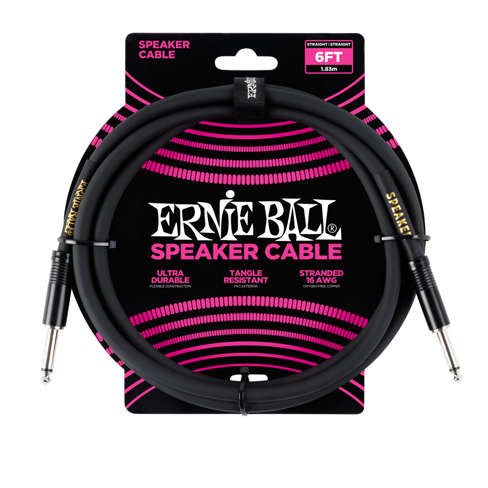 Ernie Ball Classic Speaker Cable Straight/Straight 6ft - Black