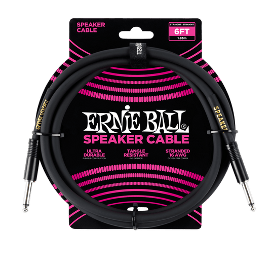 Ernie Ball Classic Speaker Cable Straight/Straight 6ft - Black