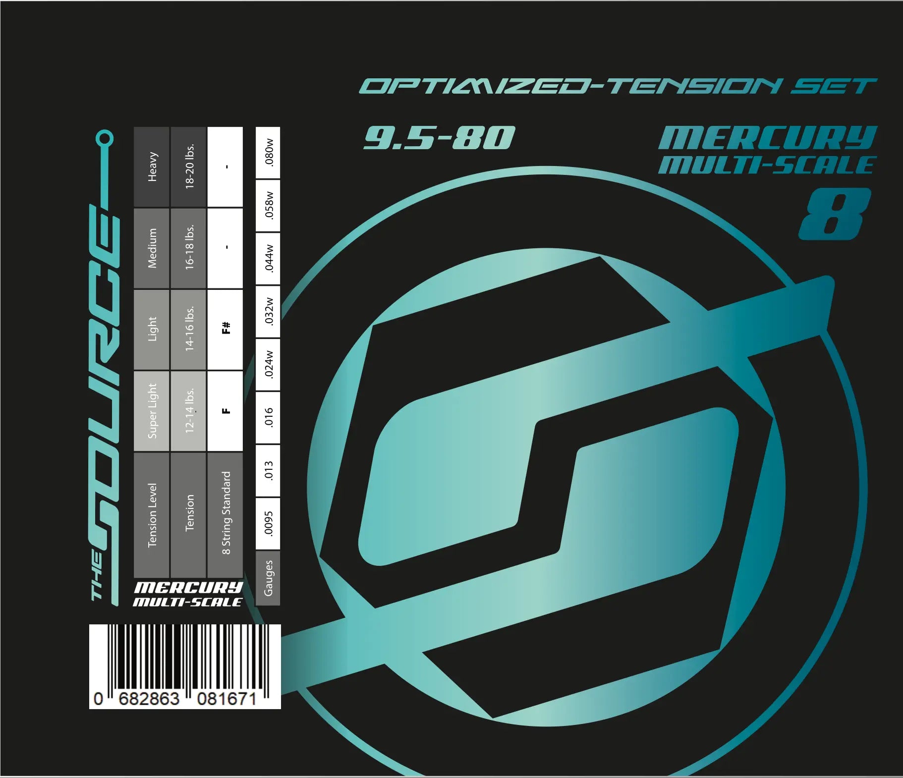 String Source Optimized Tension Sets - Mercury Fanned Fret - Northerner Guitars